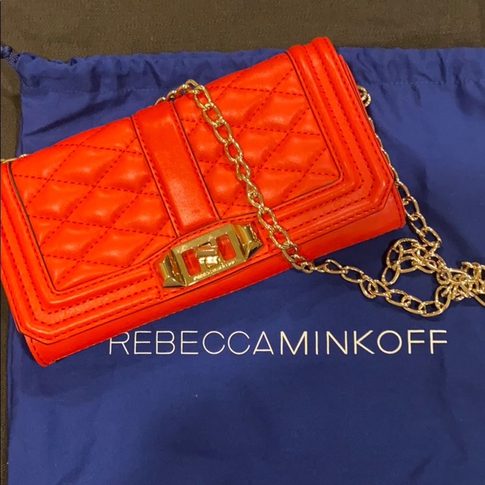 Red Rebecca Minkoff wallet on chain